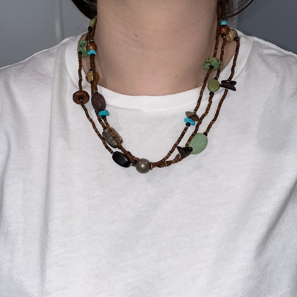 Vintage Beaded 60” Statement Necklace